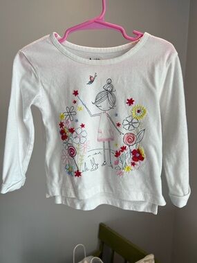 Baby Gap Graphic Embroidered Long Sleeve Tee Shirt Size 18-24M